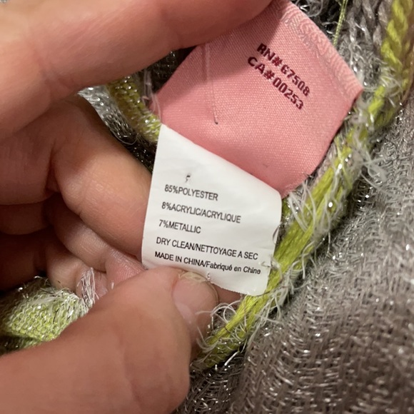 THEODORA & COLLUM | Women’s Silver and Lime Scarf - Picture 8 of 8